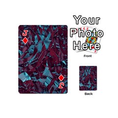 Jack Boho Teal Wine Mosaic Playing Cards 54 Designs (Mini) from ArtsNow.com Front - DiamondJ