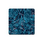 Boho Cerulean Blue Mosaic Square Magnet