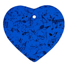 Cornflower Blue Music Notes Heart Ornament (Two Sides) from ArtsNow.com Back