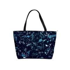 Prussian Blue Music Notes Classic Shoulder Handbag from ArtsNow.com Front
