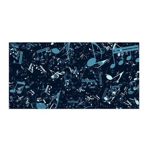 Prussian Blue Music Notes Satin Wrap from ArtsNow.com Front