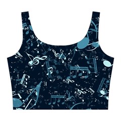 Prussian Blue Music Notes Midi Sleeveless Dress from ArtsNow.com Top Back