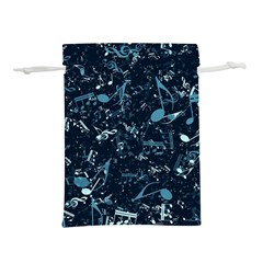Prussian Blue Music Notes Lightweight Drawstring Pouch (S) from ArtsNow.com Back