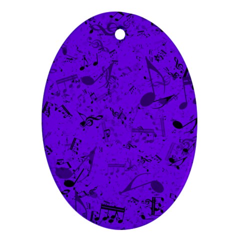 Electric Indigo Music Notes Ornament (Oval) from ArtsNow.com Front