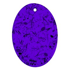 Electric Indigo Music Notes Oval Ornament (Two Sides) from ArtsNow.com Back