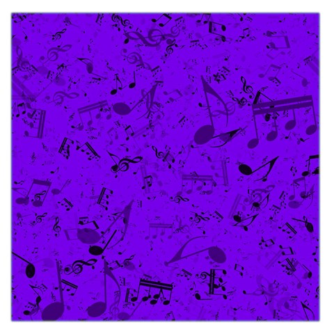 Electric Indigo Music Notes Large Satin Scarf (Square) from ArtsNow.com Front