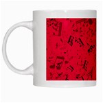 Scarlet Red Music Notes White Mugs