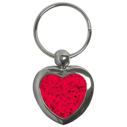 Scarlet Red Music Notes Key Chain (Heart) from ArtsNow.com Front