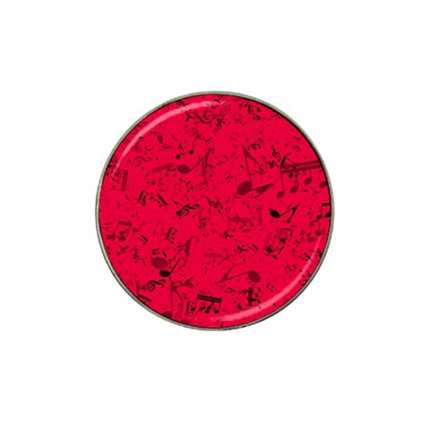 Scarlet Red Music Notes Hat Clip Ball Marker (4 pack) from ArtsNow.com Front