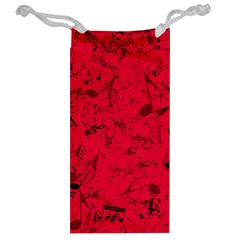 Scarlet Red Music Notes Jewelry Bag from ArtsNow.com Back
