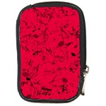 Scarlet Red Music Notes Compact Camera Leather Case