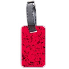 Scarlet Red Music Notes Luggage Tag (two sides) from ArtsNow.com Front