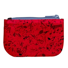 Scarlet Red Music Notes Large Coin Purse from ArtsNow.com Back