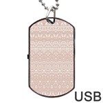 Boho Tan Lace Dog Tag USB Flash (One Side)