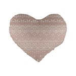 Boho Tan Lace Standard 16  Premium Heart Shape Cushions