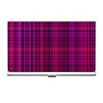 Fuchsia Madras Plaid Business Card Holder