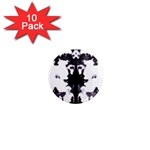 Rorschach Inkblot Pattern 1  Mini Magnet (10 pack) 