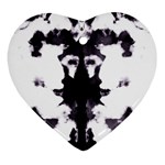Rorschach Inkblot Pattern Heart Ornament (Two Sides)