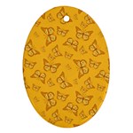 Mustard Yellow Monarch Butterflies Oval Ornament (Two Sides)