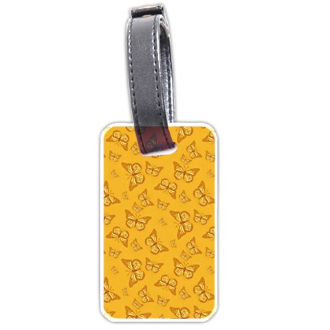 Mustard Yellow Monarch Butterflies Luggage Tag (one side) from ArtsNow.com Front