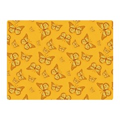 Mustard Yellow Monarch Butterflies Double Sided Flano Blanket (Mini)  from ArtsNow.com 35 x27  Blanket Front