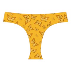 Mustard Yellow Monarch Butterflies Cross Back Hipster Bikini Set from ArtsNow.com Front Under