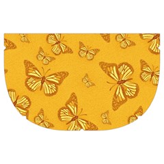 Mustard Yellow Monarch Butterflies Makeup Case (Medium) from ArtsNow.com Side Left