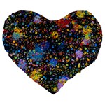 Abstract Paint Splatters Large 19  Premium Heart Shape Cushions