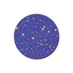 Starry Night Purple Rubber Round Coaster (4 pack) 