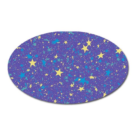 Starry Night Purple Oval Magnet from ArtsNow.com Front