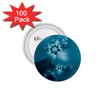 Teal Floral Print 1.75  Buttons (100 pack) 