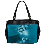 Teal Floral Print Oversize Office Handbag (2 Sides)