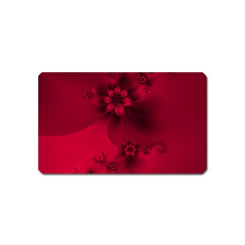 Scarlet Red Floral Print Magnet (Name Card) from ArtsNow.com Front