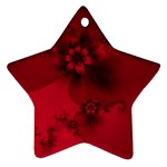 Scarlet Red Floral Print Star Ornament (Two Sides)