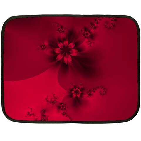 Scarlet Red Floral Print Fleece Blanket (Mini) from ArtsNow.com 35 x27  Blanket