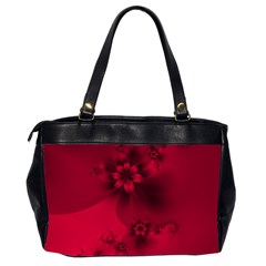 Scarlet Red Floral Print Oversize Office Handbag (2 Sides) from ArtsNow.com Back