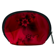 Scarlet Red Floral Print Accessory Pouch (Medium) from ArtsNow.com Back