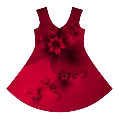 Scarlet Red Floral Print Short Sleeve V Front