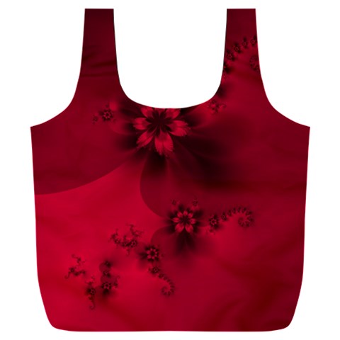 Scarlet Red Floral Print Full Print Recycle Bag (XXL) from ArtsNow.com Front