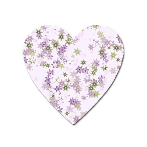 Purple Wildflower Print Heart Magnet from ArtsNow.com Front