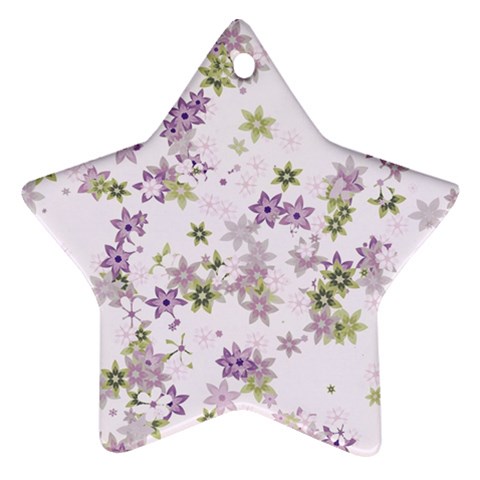Purple Wildflower Print Star Ornament (Two Sides) from ArtsNow.com Front