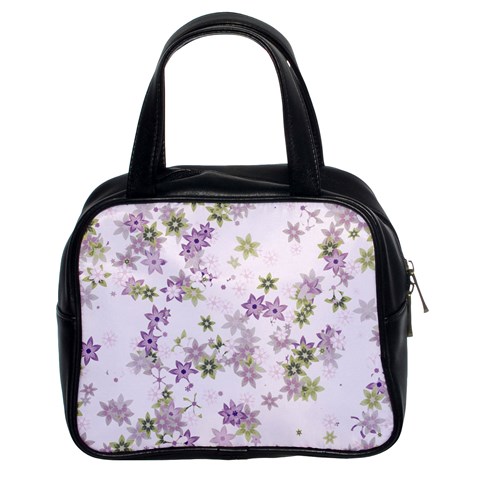 Purple Wildflower Print Classic Handbag (Two Sides) from ArtsNow.com Front