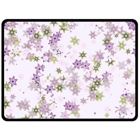 Purple Wildflower Print Fleece Blanket (Large)  from ArtsNow.com 80 x60  Blanket Front