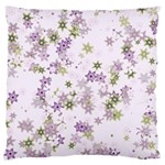 Purple Wildflower Print Large Flano Cushion Case (Two Sides)