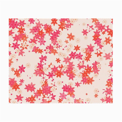 Vermilion and Coral Floral Print Small Glasses Cloth from ArtsNow.com Front