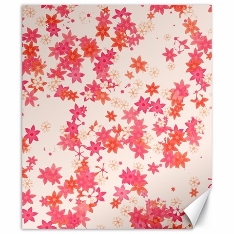 Vermilion and Coral Floral Print Canvas 20  x 24  from ArtsNow.com 19.57 x23.15  Canvas - 1