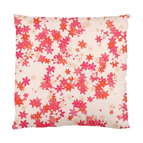 Vermilion and Coral Floral Print Standard Cushion Case (One Side) from ArtsNow.com Front