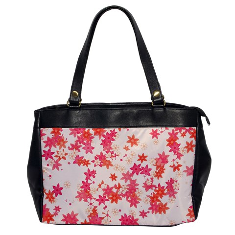 Vermilion and Coral Floral Print Oversize Office Handbag from ArtsNow.com Front
