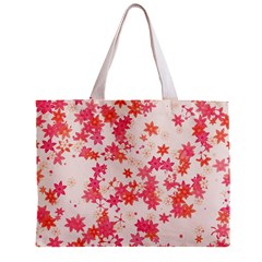 Vermilion and Coral Floral Print Zipper Mini Tote Bag from ArtsNow.com Back