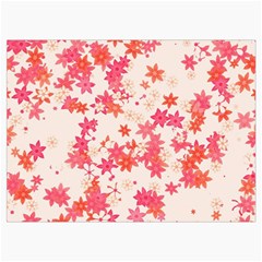 Vermilion and Coral Floral Print Roll Up Canvas Pencil Holder (M) from ArtsNow.com Front